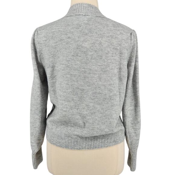 NWT Eloquii Puff Sleeve Cardigan Gray Metallic Button Front Size 18 / 20 - Picture 5 of 7